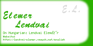 elemer lendvai business card